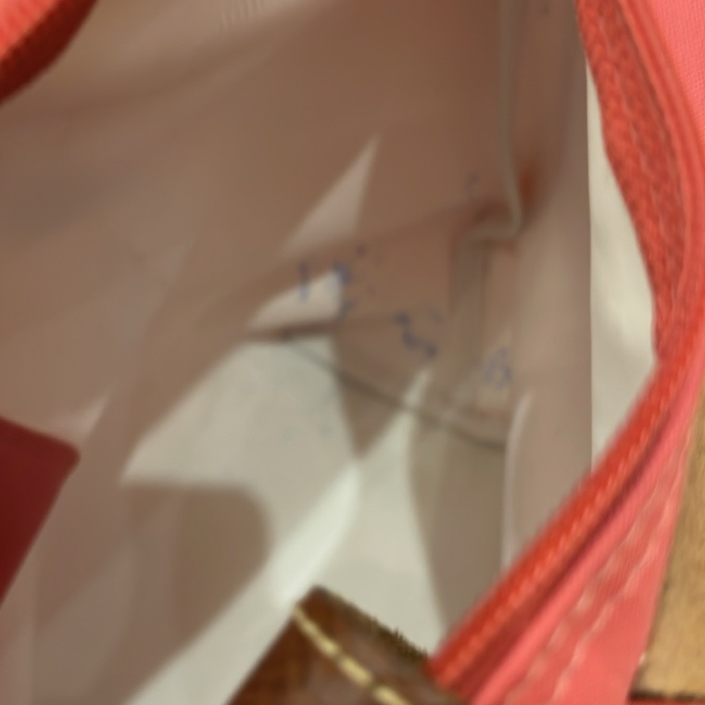 Longchamp Pink and Brown Tote Bag with Leather Handles FIRM - Picture 7 of 9